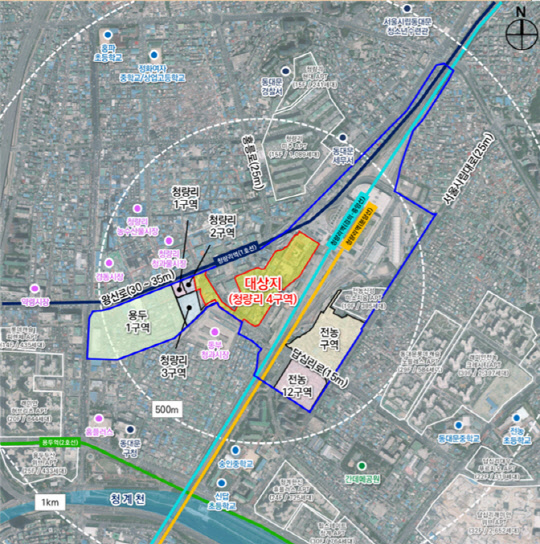 서울시 도시재정비위원회가 3월16일 동대문구 전농동 620-51번지 일대 청량리4재정비촉진구역 촉진계획변경 및 경관심의(안)을 수정 가결하면서 청량리4구역에 청량리역 지하 환승통로, 지상 선상광장과 연결되는 보행통로가 설치된다.[자료=서울시 제공]